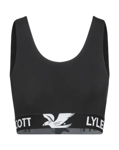 Lyle & Scott Woman Top Black Size S Organic Cotton, Elastane
