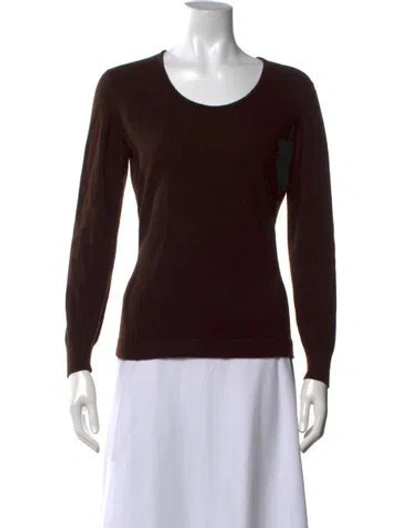 Pre-owned Lyle & Scott Wool Crew Neck Sweater In Brown