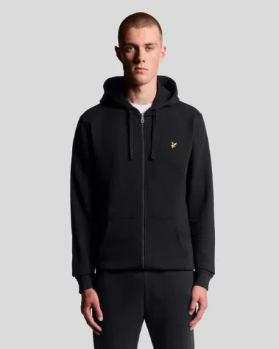 Lyle & Scott Zip Through Hoodie In Black