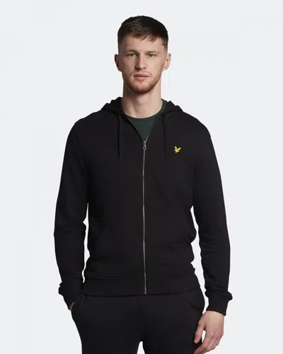 Lyle & Scott Zip Through Mens Hoodie In Black