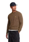 Lyle-e-scott Crew Neck Sweater In Mixed Wool Man Lyle E Scott In Brown