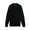 Lyle Scott Sweater Lyle & Scott Tonal Eagle Merino Collared In Black