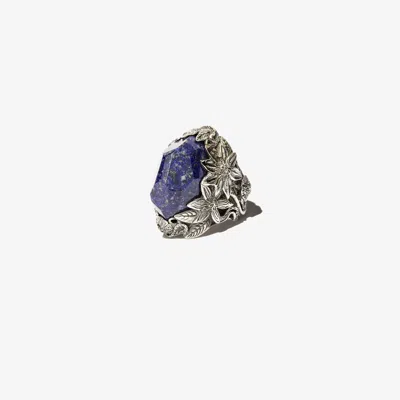 Lyly Erlandsson Sterling Silver Winter Lapis Lazuli Ring
