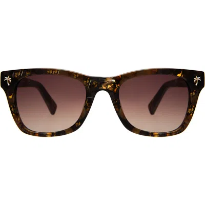 Lyndon Eyewear Hibiscus Sunglasses In Brown Marble