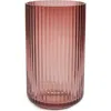 Lyngby Porcelaen 10-inch Fluted Vase In Burgundy