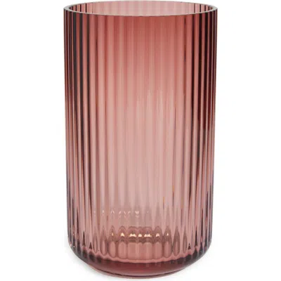 Lyngby Porcelaen 10-inch Fluted Vase In Burgundy