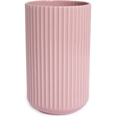 Lyngby Porcelaen 10-inch Fluted Vase In Pink