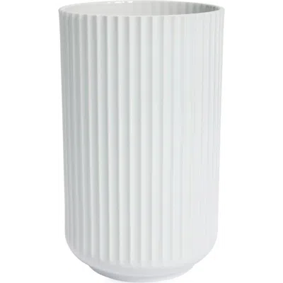 Lyngby Porcelaen 10-inch Fluted Vase In White