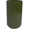 Lyngby Porcelaen 12-inch Fluted Vase In Dark Green