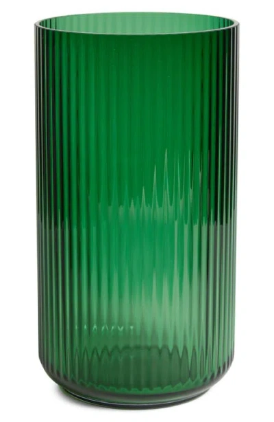 Lyngby Porcelaen 15-inch Fluted Vase In Green