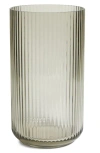 Lyngby Porcelaen 15-inch Fluted Vase In Smoke