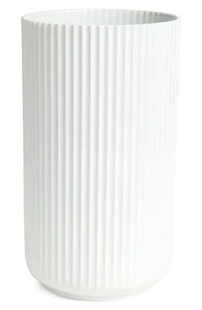 Lyngby Porcelaen 15-inch Fluted Vase In White