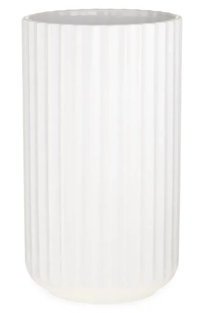 Lyngby Porcelaen 6-inch Fluted Vase In White