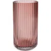 Lyngby Porcelaen 8-inch Fluted Vase In Burgundy