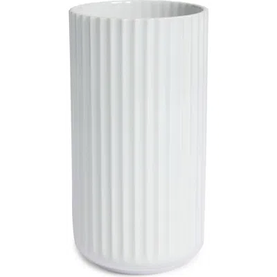 Lyngby Porcelaen 8-inch Fluted Vase In White