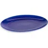 Lyngby Porcelaen Rhombe Color Oval Serving Dish In Dark Blue