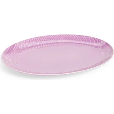 Lyngby Porcelaen Rhombe Color Oval Serving Dish In Purple