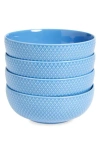 Lyngby Porcelaen Rhombe Color Set Of 4 Bowls In Blue