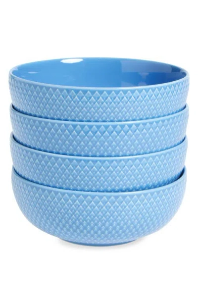 Lyngby Porcelaen Rhombe Color Set Of 4 Bowls In Blue