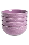 Lyngby Porcelaen Rhombe Color Set Of 4 Bowls In Purple