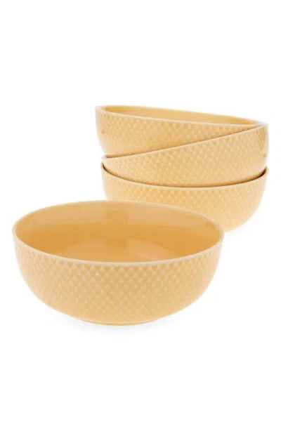 Lyngby Porcelaen Rhombe Color Set Of 4 Bowls In Sand