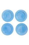 Lyngby Porcelaen Rhombe Color Set Of 4 Dinner Plates In Blue