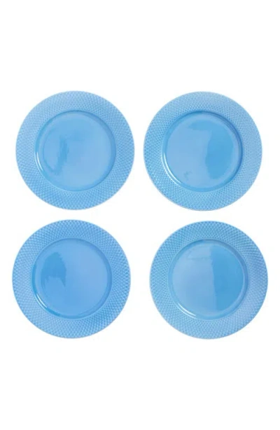 Lyngby Porcelaen Rhombe Color Set Of 4 Dinner Plates In Blue