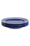 Lyngby Porcelaen Rhombe Color Set Of 4 Lunch Plates In Dark Blue