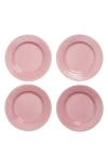 Lyngby Porcelaen Rhombe Color Set Of 4 Lunch Plates In Rose