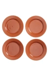Lyngby Porcelaen Rhombe Color Set Of 4 Lunch Plates In Terracotta