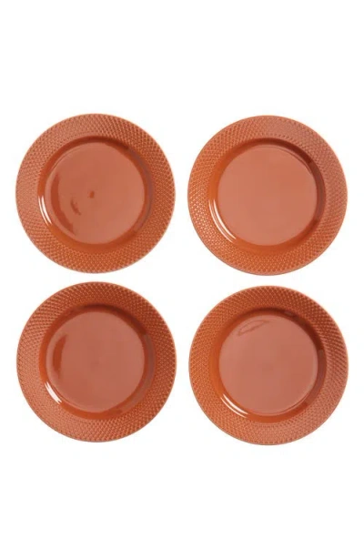 Lyngby Porcelaen Rhombe Color Set Of 4 Lunch Plates In Terracotta