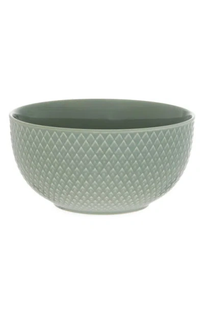 Lyngby Porcelaen Rhombe Earth Medium Bowl In Green