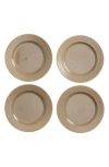 Lyngby Porcelaen Rhombe Earth Set Of 4 Lunch Plates In Clay