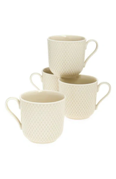 Lyngby Porcelaen Rhombe Earth Set Of 4 Mugs In Marble
