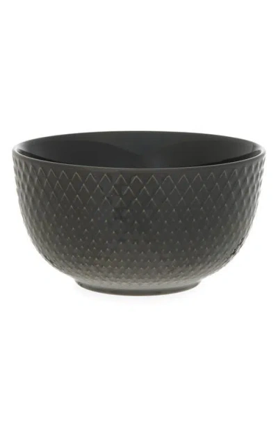 Lyngby Porcelaen Rhombe Earth Small Bowl In Black
