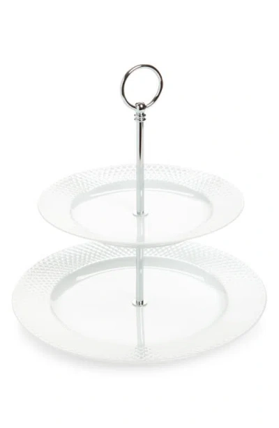 Lyngby Porcelaen Rhombe Etagere In White