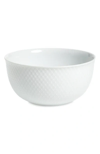 Lyngby Porcelaen Rhombe Serving Bowl In White