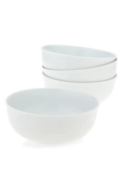Lyngby Porcelaen Rhombe Set Of 4 Bowls In White