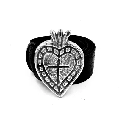 Lynn Tallerico Women's Black Corazon Heart Belt - Small / Medium