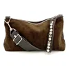 Lynn Tallerico Women's Brown Nancy Crossbody Bag In Chocolate Suede In Brown