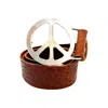 Lynn Tallerico Women's Brown Peace Belt In Pewter- Whiskey - Small Medium In Brown
