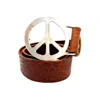 Lynn Tallerico Women's Brown Peace Belt In Pewter- Whiskey Medium Large In Brown