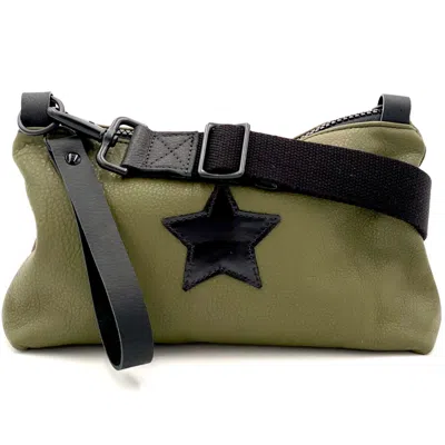 Lynn Tallerico Women's Green Nancy Crossbody Bag In Olive With Black Star