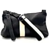 Lynn Tallerico New Nancy In Black Leather With Cream & Black Stripe In Black