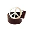 Lynn Tallerico Women's Peace Belt In Pewter -brown - Small Medium In Brown