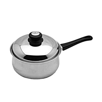 Lynns Edelstahl Rostfrei Mercury 200f Covered Stainless Steel Saucepan With Lid In Silver