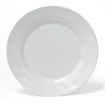 Lynns Utopia 10.5" Porcelain Dinner Plate – White, Wide Rim