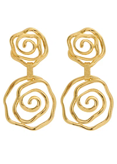 Lynyer Floral Vortex 24kt Gold-plated Drop Earrings