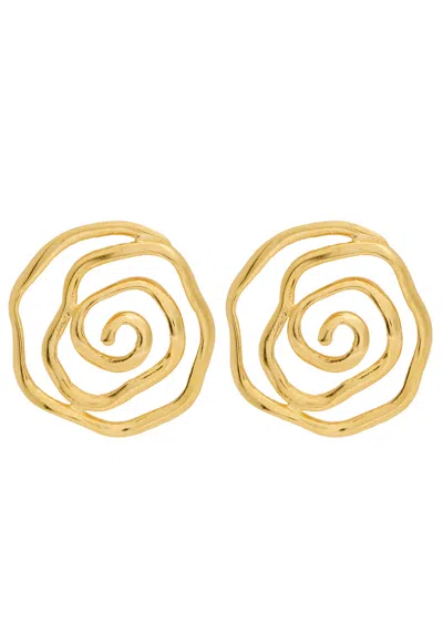 Lynyer Floral Vortex 24kt Gold-plated Drop Earrings