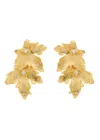 Lynyer Mystic Leaf 24kt Gold-plated Cuff Earrings In Gold